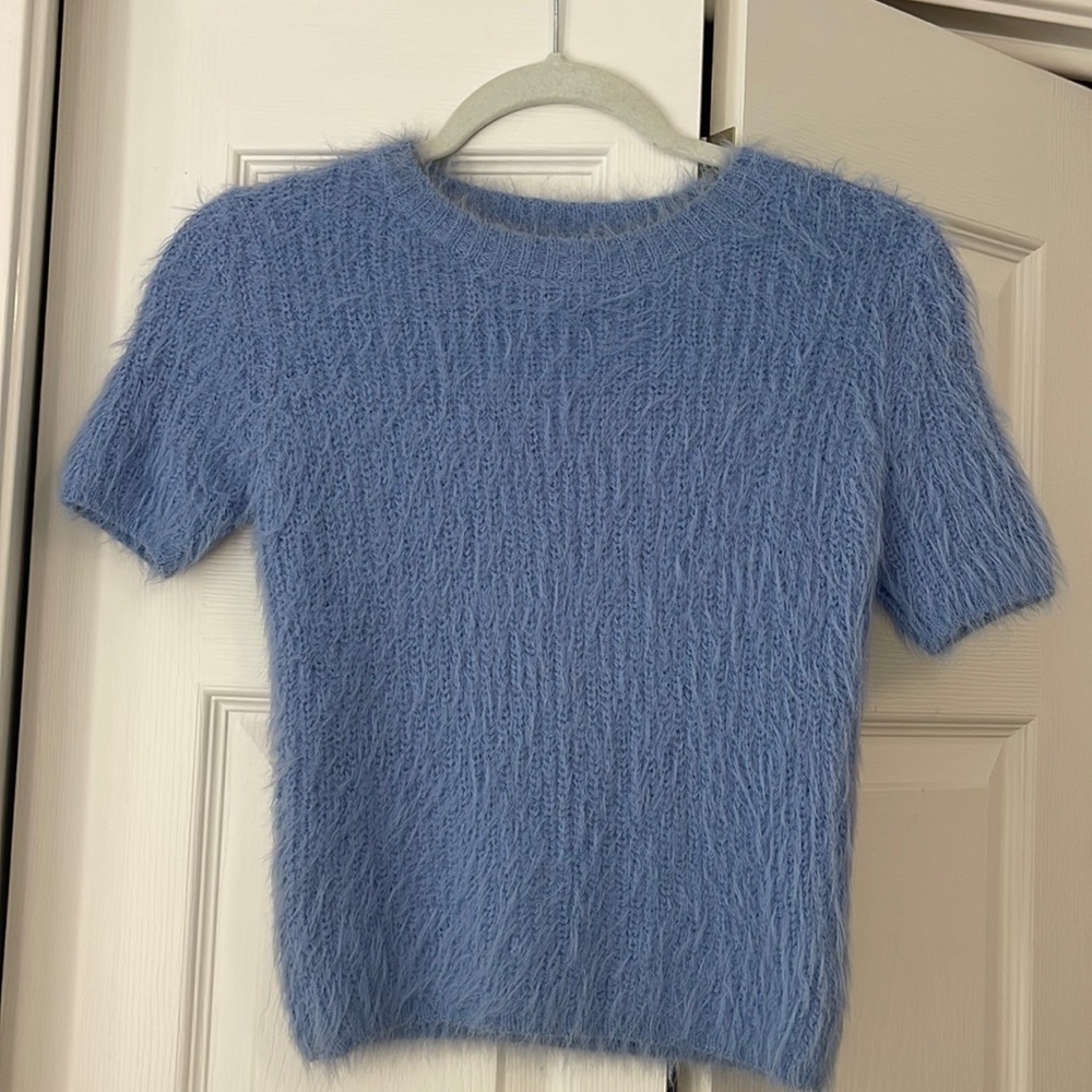 Audrey 3+1 Blue Fuzzy Shirt